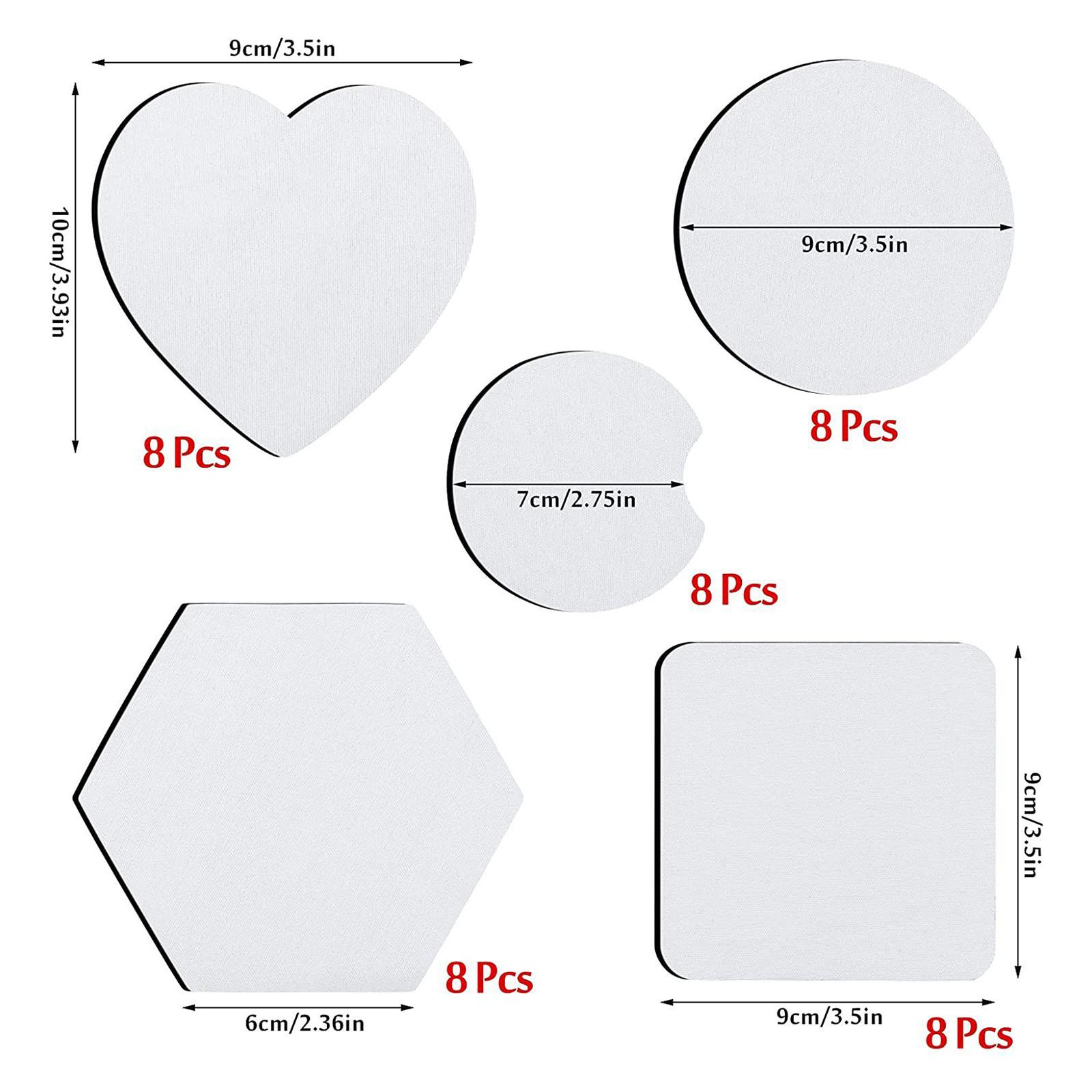 Coaster Sublimation Blank - 40Pcs Sublimation Cup Coasters Blank for