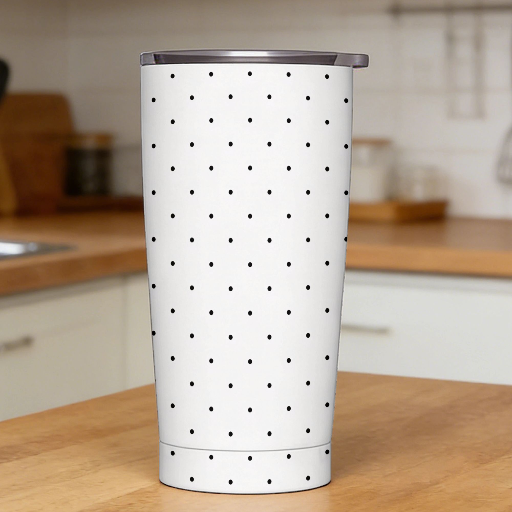 Black & White Polka Dot Patter - Tumbler 20Oz White 评论和价格