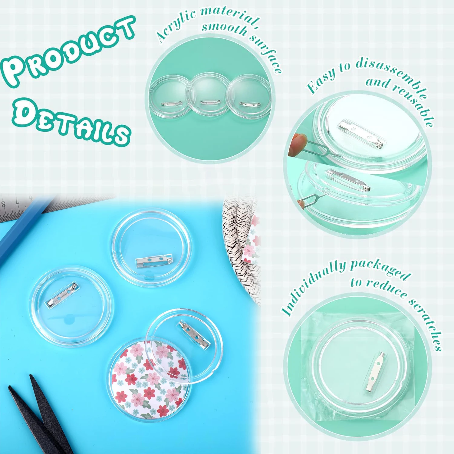 5-20PCS Buttons Blanks with Pi - Button Badge Blank 评论和价格
