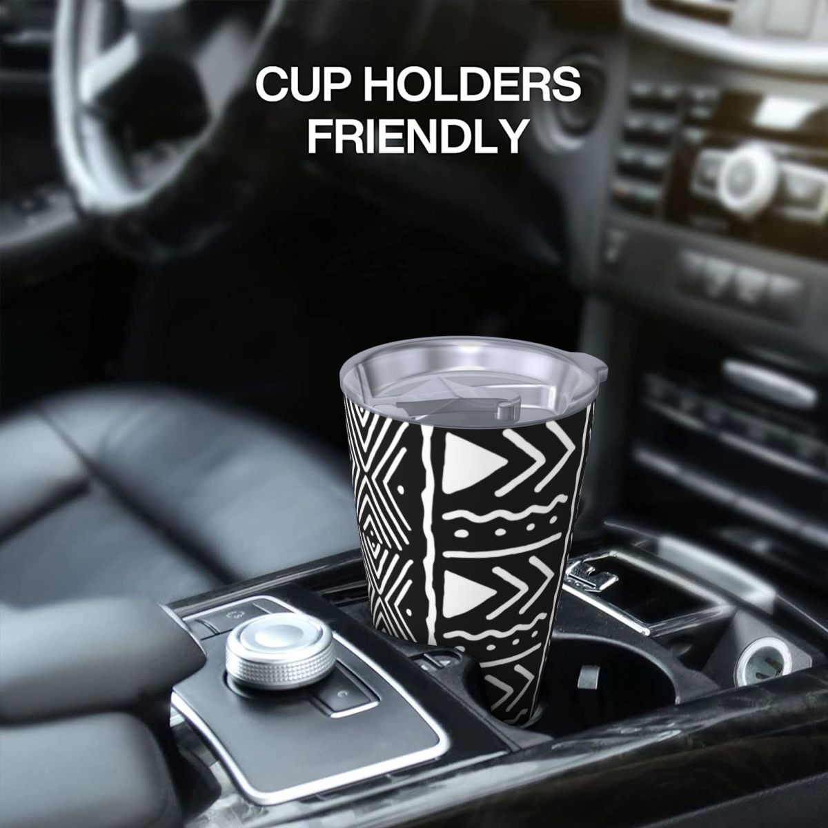 Black And White African Bogola - Tumbler 20Oz White 评论和价格