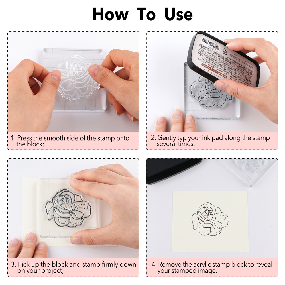 3pcs Clear Acrylic Stamp Block - Photo Acrylic Block 评论和价格
