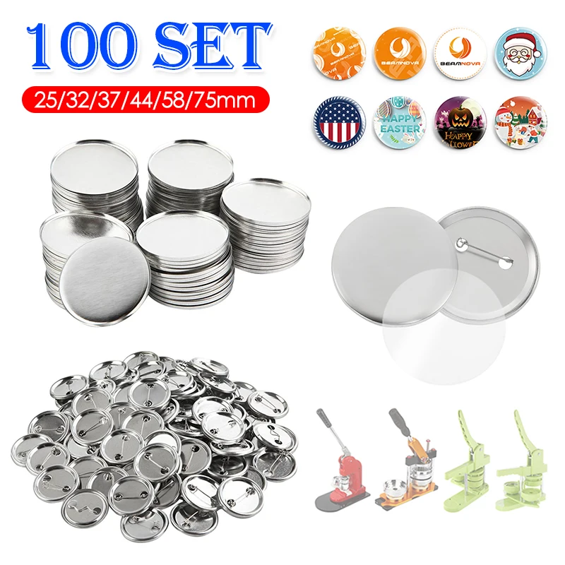 100Set Blank Badge Pin Button  - Button Badge Blank 评论和价格
