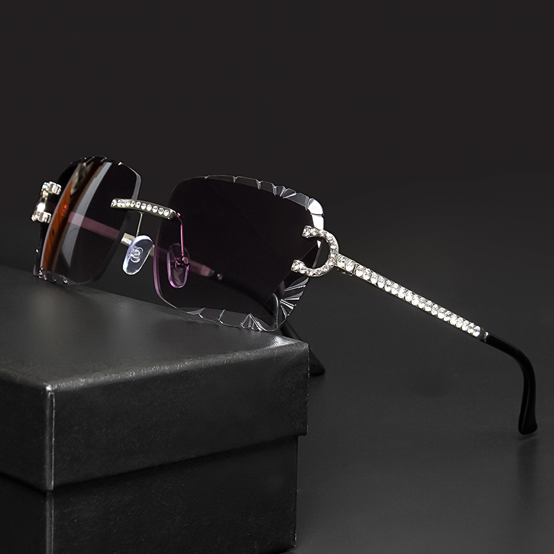 Fashion Rimless Square Sunglas - Metal Photo Panel 评论和价格