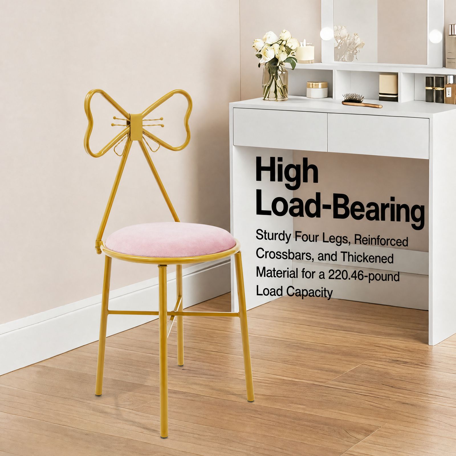 Pink Butterfly Backrest Vanity - Metal Photo Panel 评论和价格