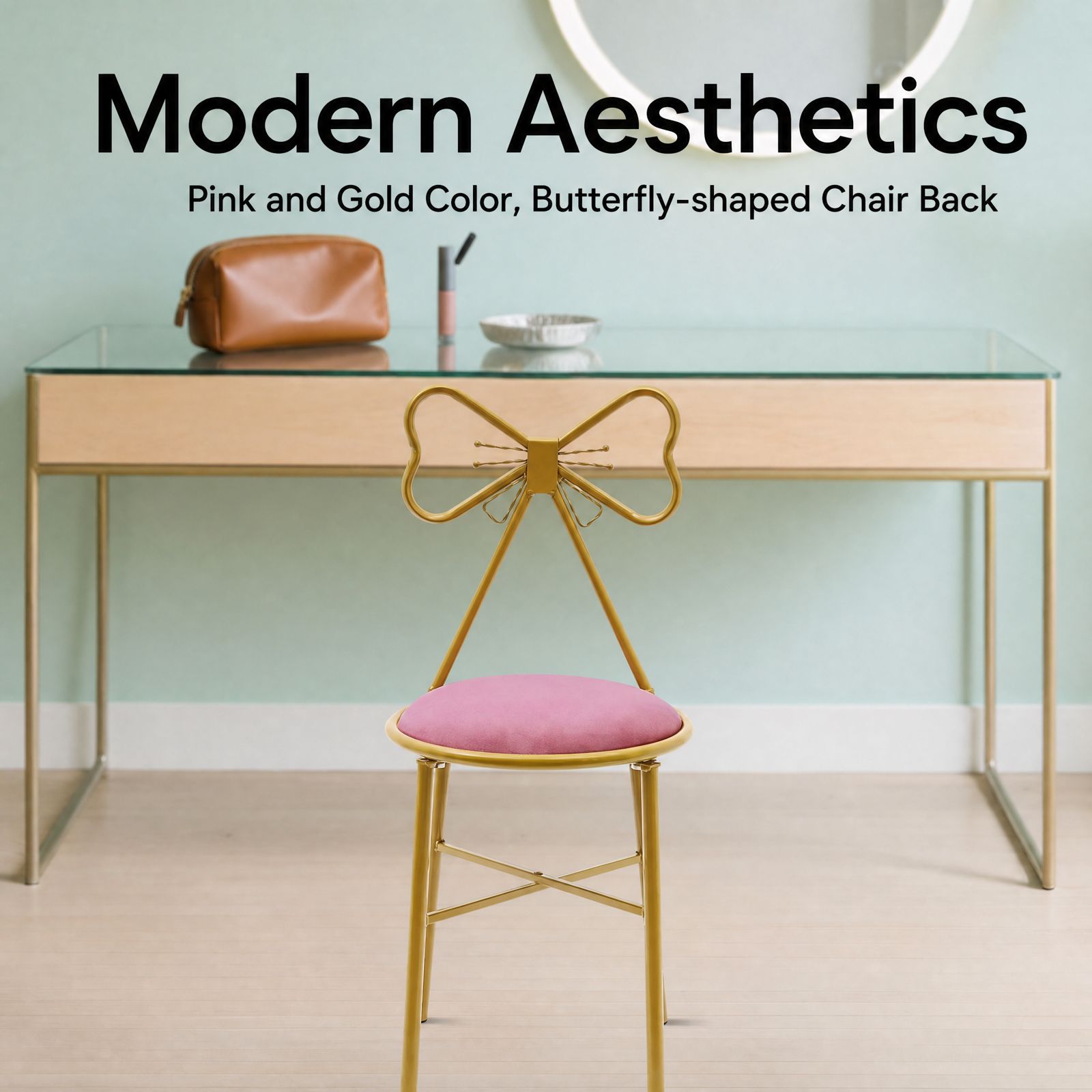 Pink Butterfly Backrest Vanity - Metal Photo Panel 评论和价格