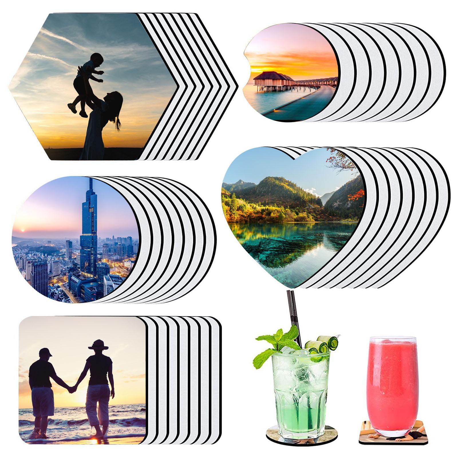 40Pcs Sublimation Cup Coasters - Coaster Sublimation Blank 评论和价格