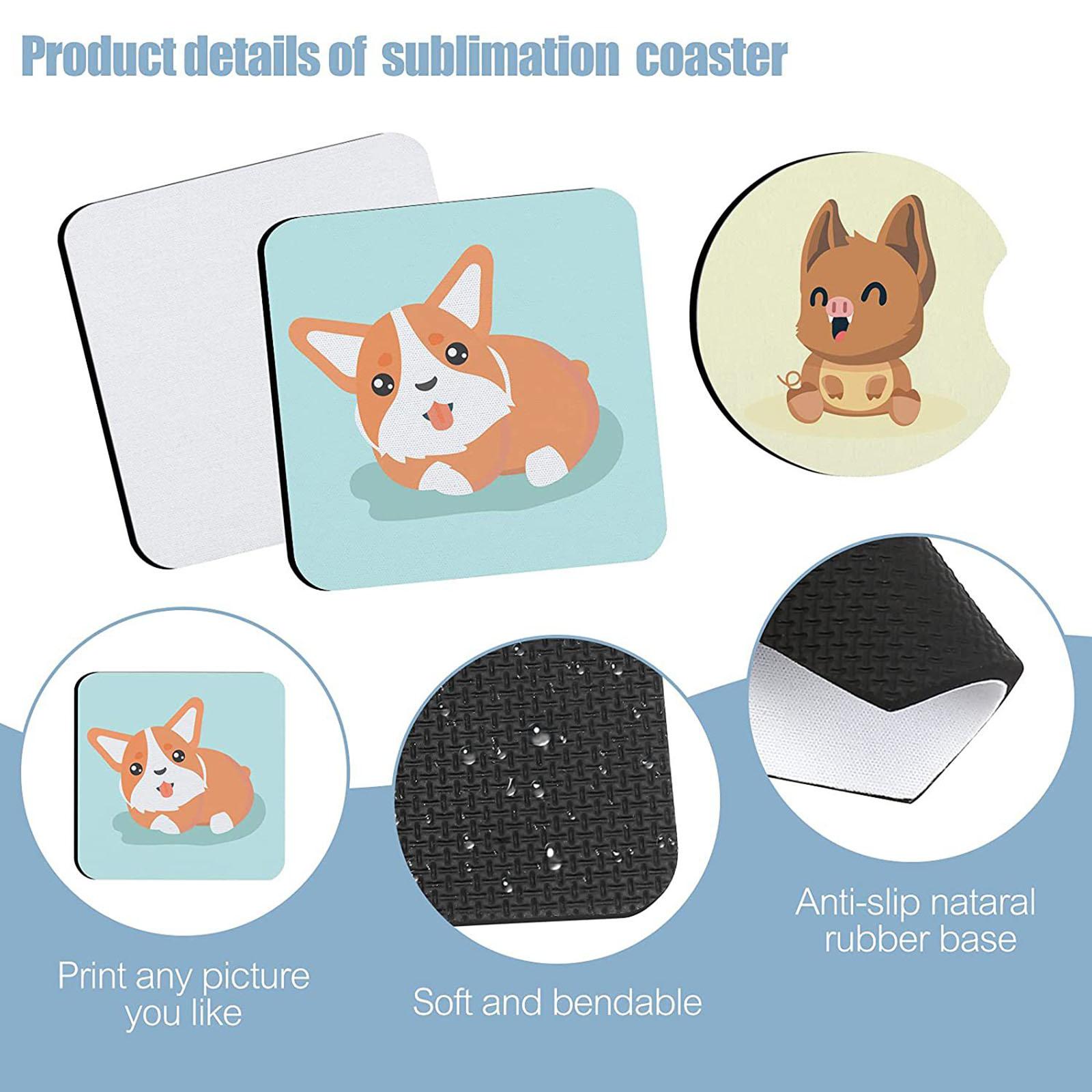 40Pcs Sublimation Cup Coasters - Coaster Sublimation Blank 评论和价格