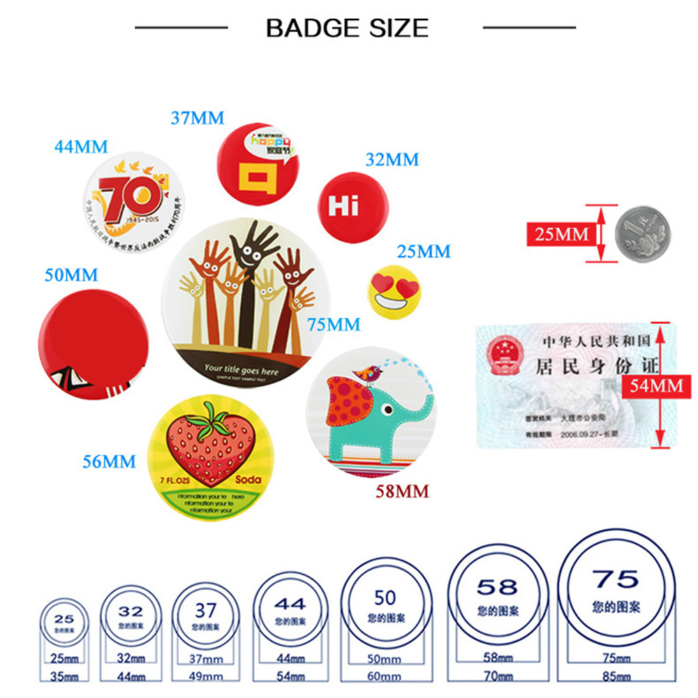100Pcs/set Plastic Blank Badge - Button Badge Blank 评论和价格