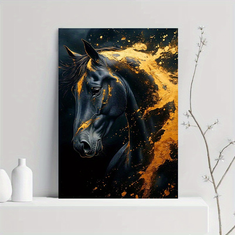 1pc Elegant Black Horse Canvas - Canvas Wrap Ready 评论和价格