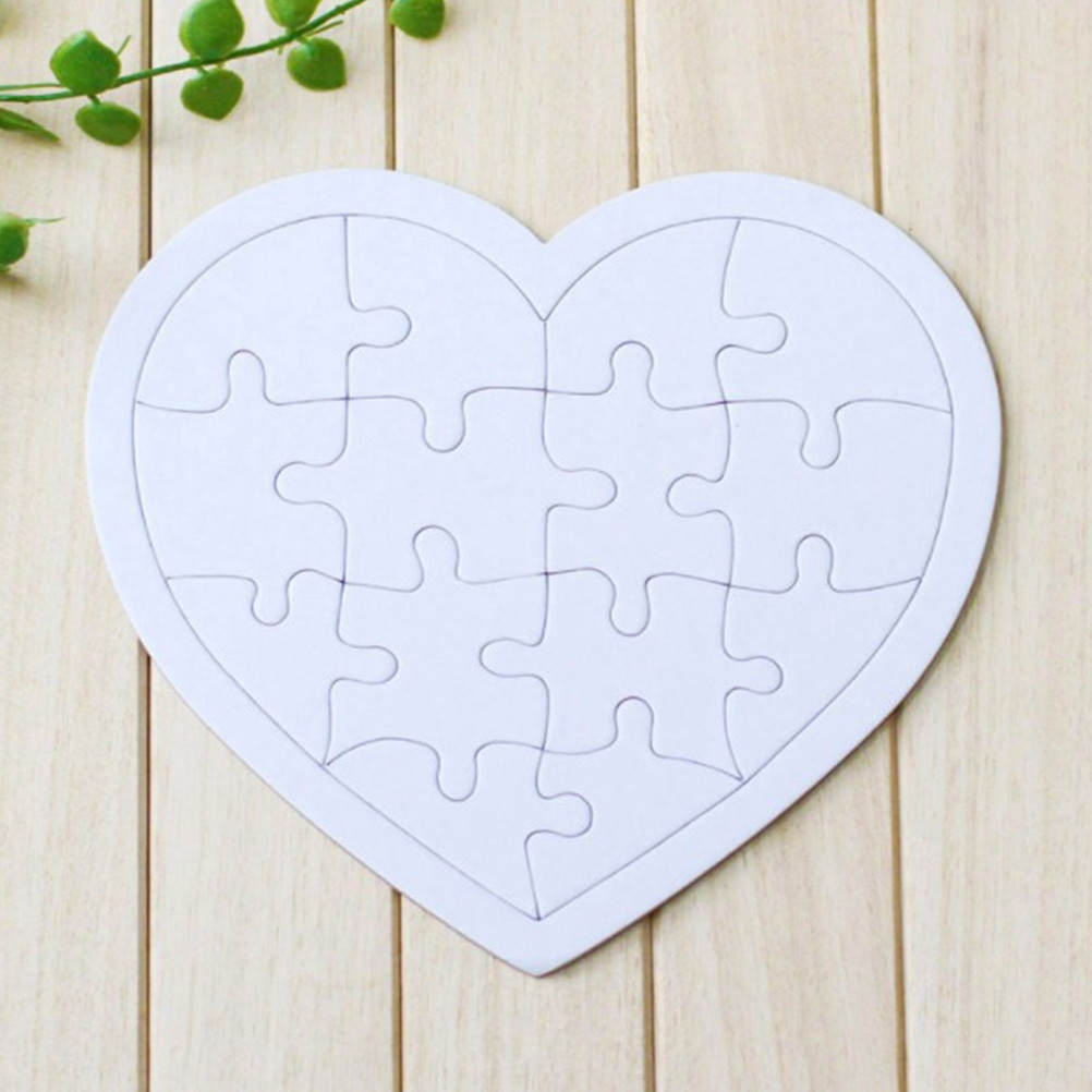 4Pcs Coloring Blank Puzzle Set - Puzzle Blank White 评论和价格