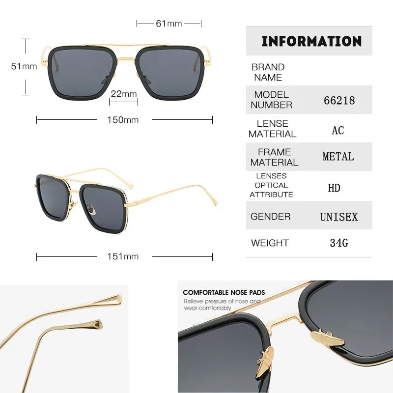 Steam Punk Tony Stark Sunglass - Metal Photo Panel 评论和价格